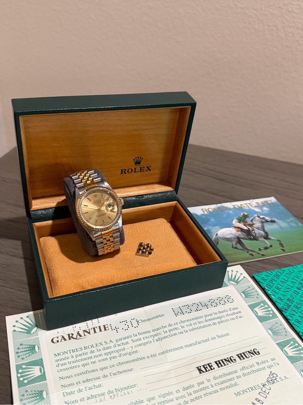 Rolex Oyster Perpetual 36mm Automatic Gold Dial Two-Tone Fluted Bezel Watch
